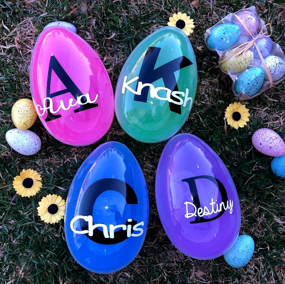Personalized jumbo fillable easter eggs